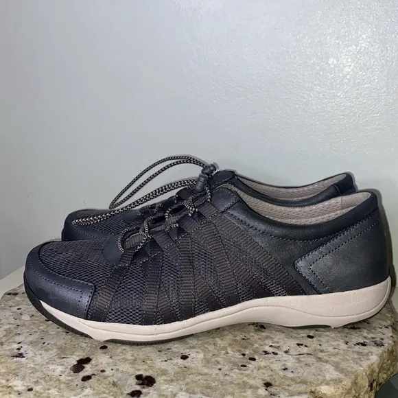 Women's Dansko Honor Charcoal/Metallic Leather Shoe-Size 41 (US 10.5-11)