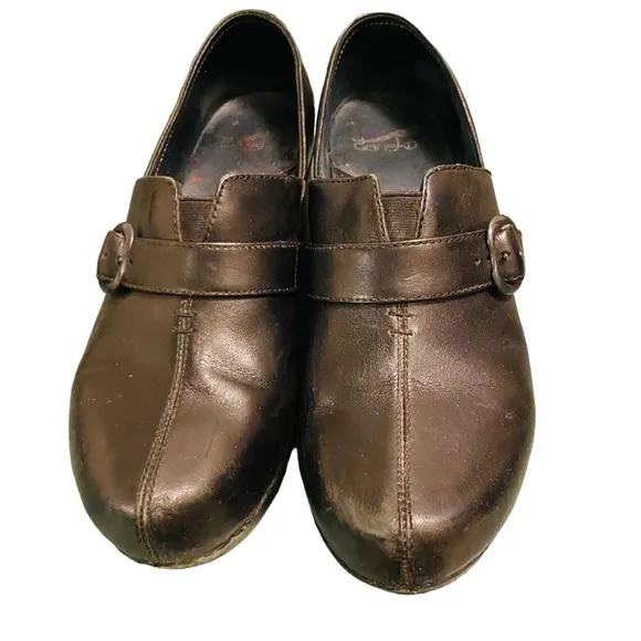 Women's Dansko Tamara Black Leather Clog Size Eu 39