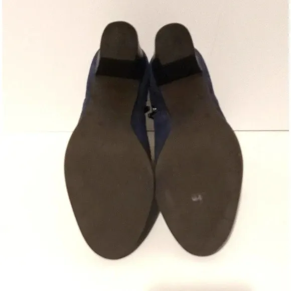 WOMENS' JACK ROGERS MARIANNE SUEDE ANKLE BOOTS BOOTIES BLUE SIDE ZIP SZ 5.5 B