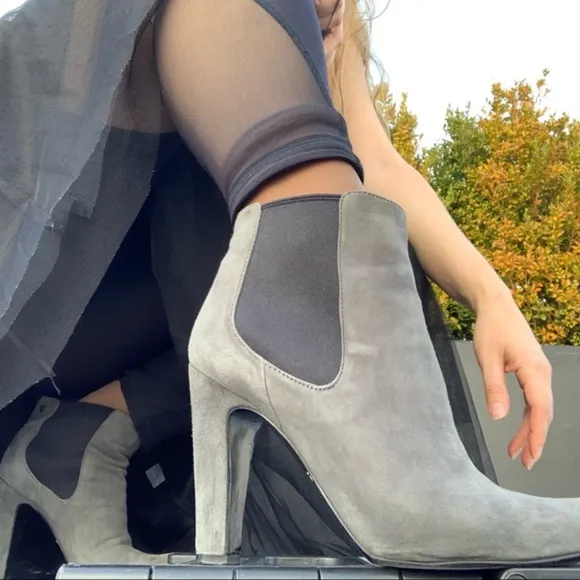 Women’s Men' Used ask shoes Italy Genuine Suede Wide Heel Flats Booties Sneakers