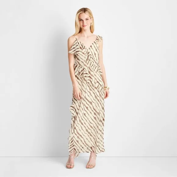 Women's Ruffle Ankle Length Dress - Future Collective with Jenee Naylor XL