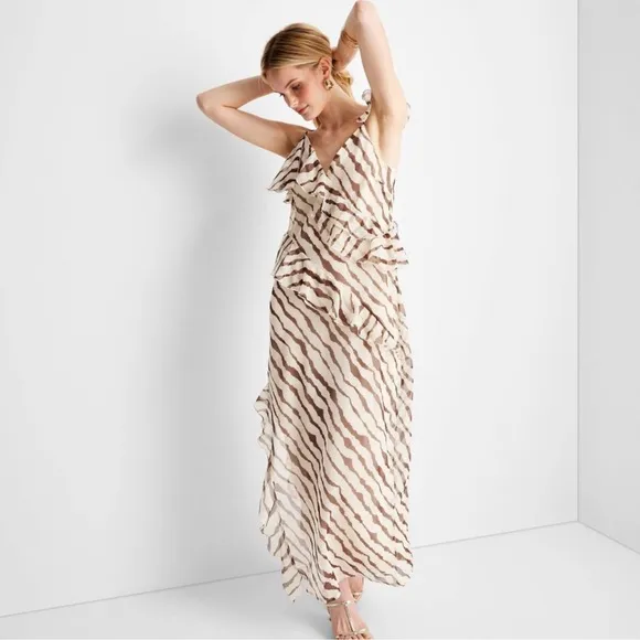 Women's Ruffle Ankle Length Dress - Future Collective with Jenee Naylor XL