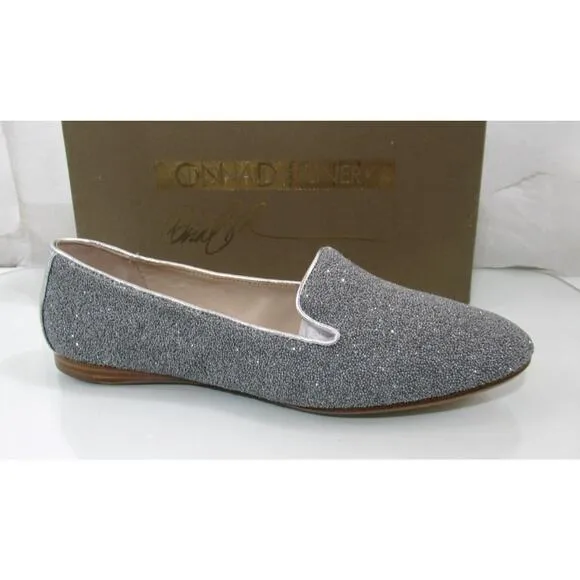 Women's Shoes Donald J Pliner Denda Slip on Loafer Caviar Fabric Silver Size 9.5