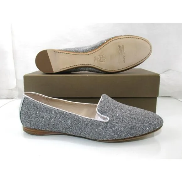 Women's Shoes Donald J Pliner Denda Slip on Loafer Caviar Fabric Silver Size 9.5