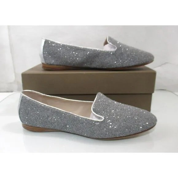 Women's Shoes Donald J Pliner Denda Slip on Loafer Caviar Fabric Silver Size 9.5