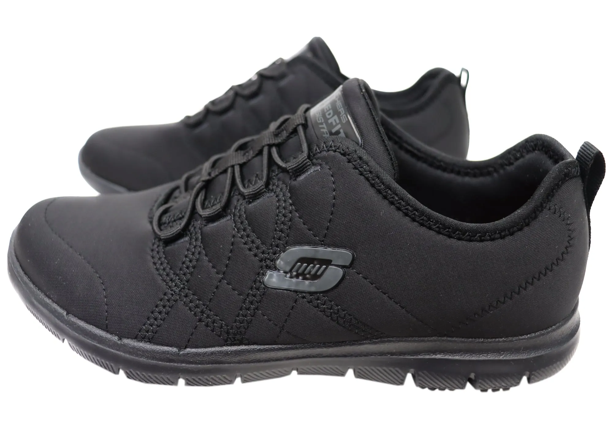 Womens Skechers Relaxed Fit Ghenter Srelt Slip Resistant Work Shoes