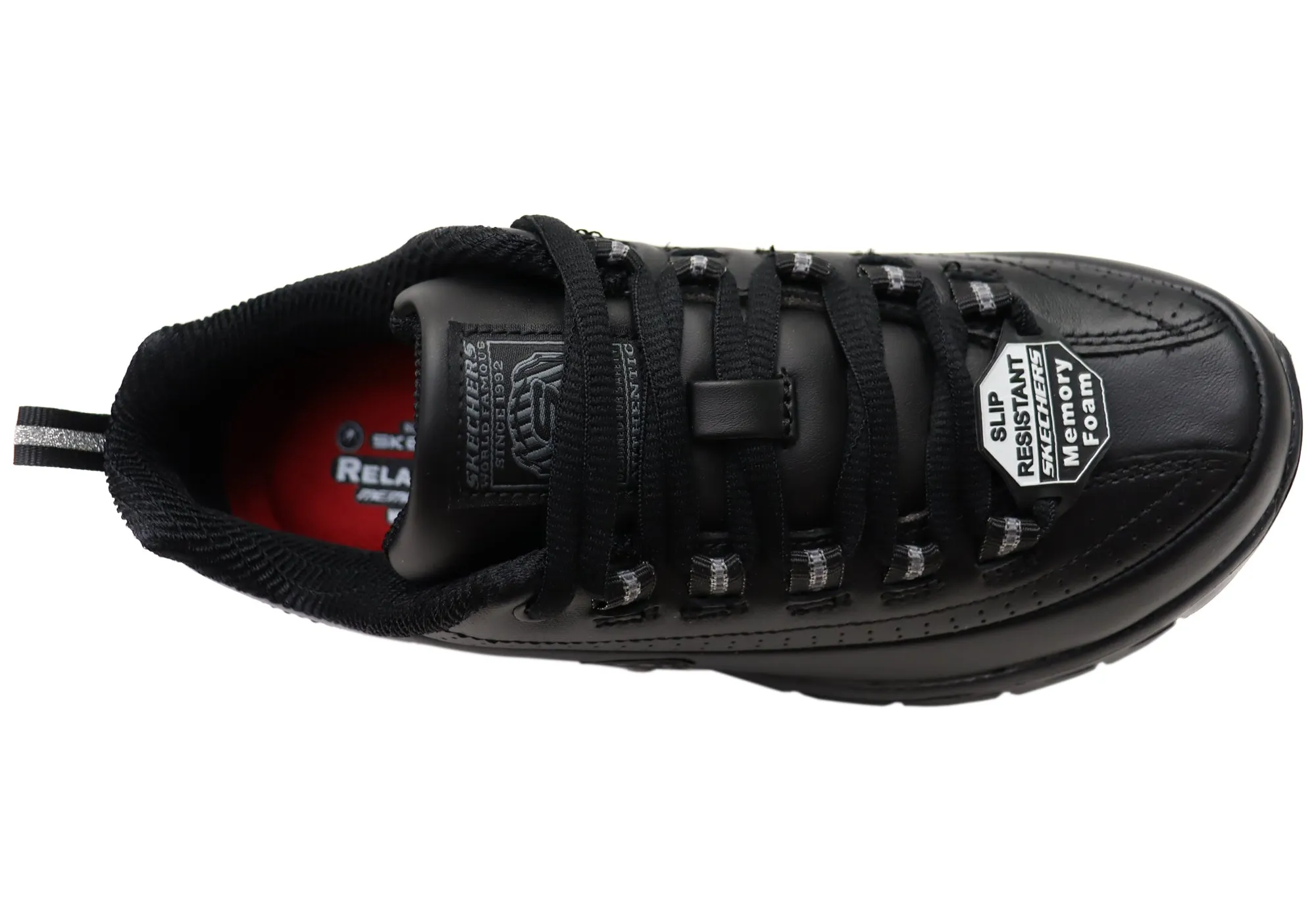 Womens Skechers Sure Track Trickel Leather Slip Resistant Work Shoes