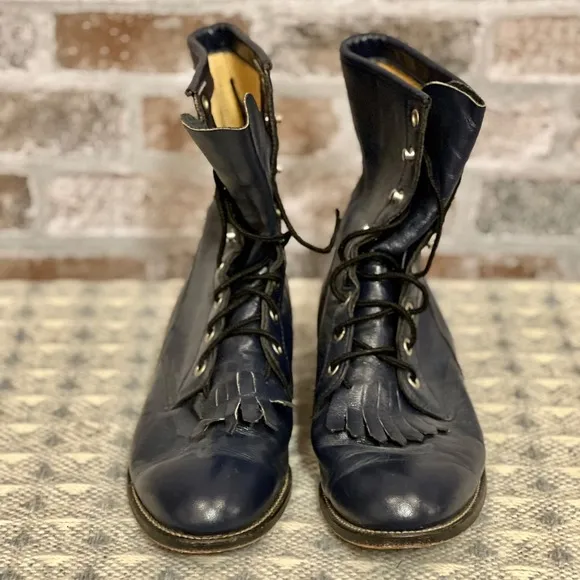 women's teal leather, Justin Roper boots