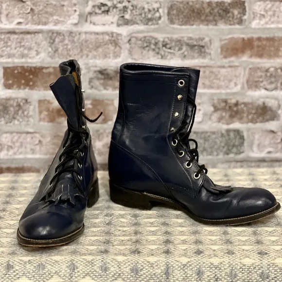 women's teal leather, Justin Roper boots