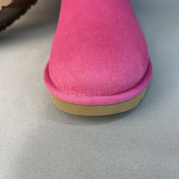 Women's Ugg Boots Sz 8 Classic Ultra Mini Pink Suede Wool Ankle UGG Australia