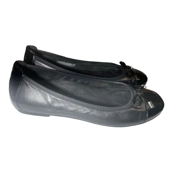 WOMENS VIONIC 359 VS002MINNA FLEXIBLE BALLET LEATHER FLAT BLACK/ PATENT-SIZE 9