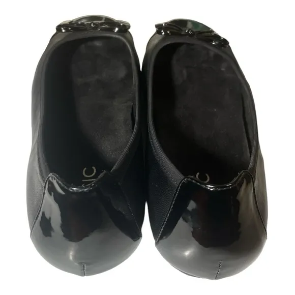 WOMENS VIONIC 359 VS002MINNA FLEXIBLE BALLET LEATHER FLAT BLACK/ PATENT-SIZE 9