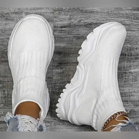 Women's White Sock Sneakers