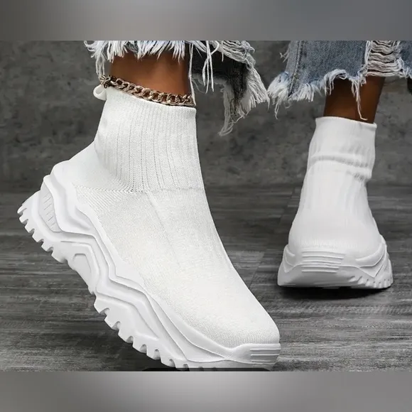 Women's White Sock Sneakers
