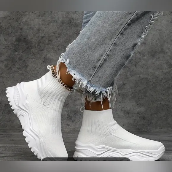 Women's White Sock Sneakers