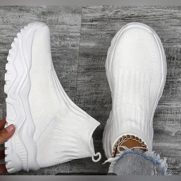 Women's White Sock Sneakers