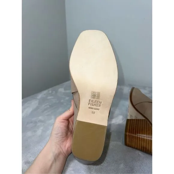 Women’s Eileen Fisher Ember Ankle Boots Tan Nubuck Leather 10