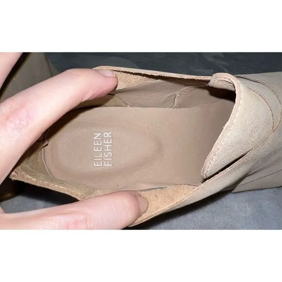 Women’s Eileen Fisher Ember Ankle Boots Tan Nubuck Leather 10