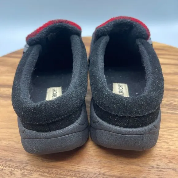 Woolrich Slippers Women Size 6 Red Black Plaid Polyester Comfort Slip On Mules