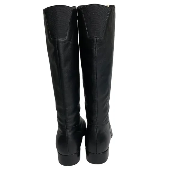 Worthington Black Leather Knee High Boots with Elastic Back Calf Size 9.5