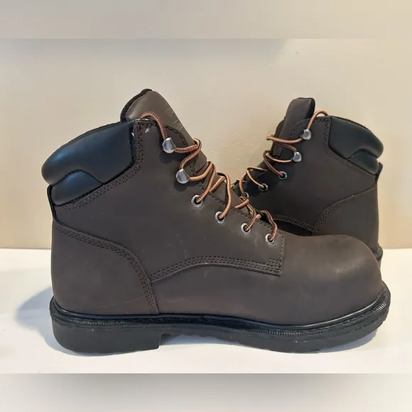 Worx By Red Wing Shoes Mens Work Safety Boots Brown Lace Up Padded Collar 11.5 M