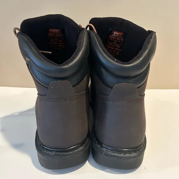 Worx By Red Wing Shoes Mens Work Safety Boots Brown Lace Up Padded Collar 11.5 M