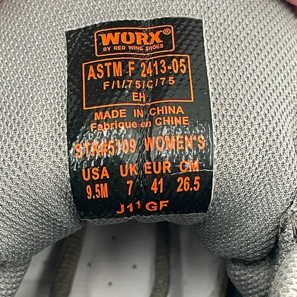 Worx By Red Wing Steel Toe Safety Work Shoes Womens 9.5