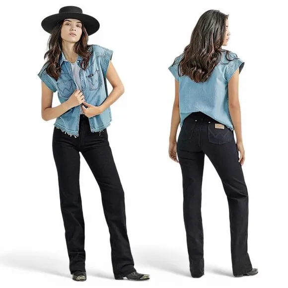 Wrangler Cowboy Cut High Rise Slim Fit Tapered Leg Jeans 13x34