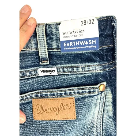 Wrangler westward 626 two tone flare bootcut jeans acid sz 29x32