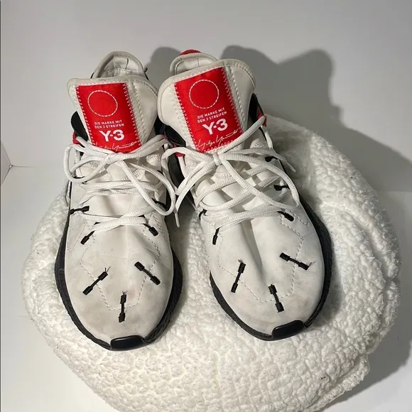 Y-3 White and Red Sneakers