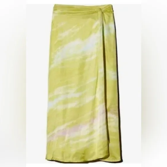 Young Fabulous &amp; Broke Tie Dye Satin Midi Skirt NWT