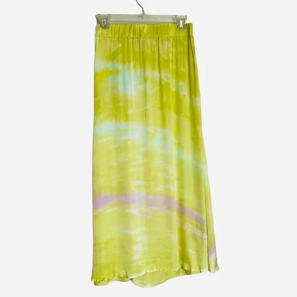 Young Fabulous &amp; Broke Tie Dye Satin Midi Skirt NWT