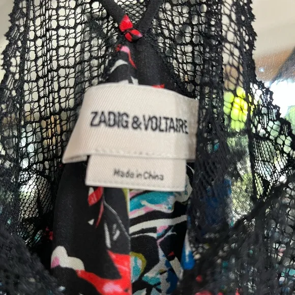 Zadig &amp; Voltaire Ristyl CDC Thunder Dress in Noir. Silk. Size large.