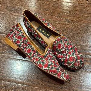 Zalo Women's Floral Loafers - Red and Navy