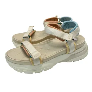 Zara Cream Sandals with Adjustable Straps and Chunky Sole