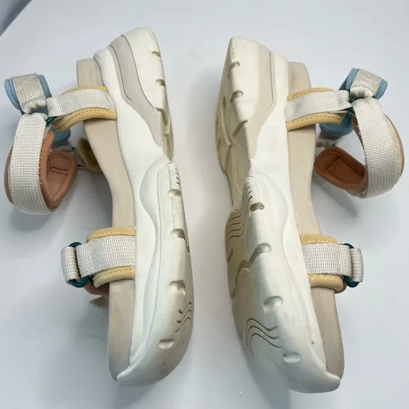 Zara Cream Sandals with Adjustable Straps and Chunky Sole