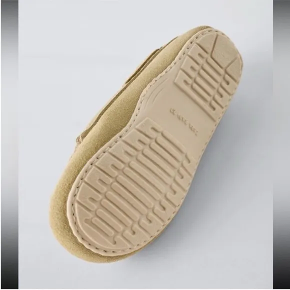 Zara Kids, Sandy Brown, LEATHER LOAFERS, 10½ (6.6 inches)
