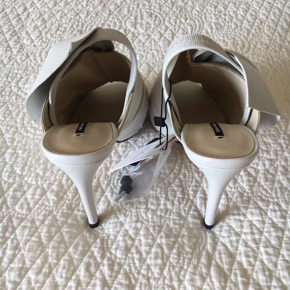 Zara Leather Sandals Heels Shoes with Bow Womens 6.5