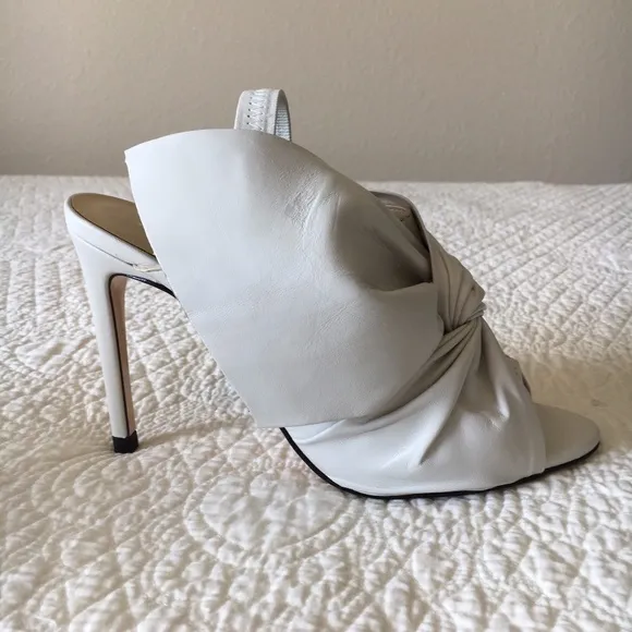 Zara Leather Sandals Heels Shoes with Bow Womens 6.5
