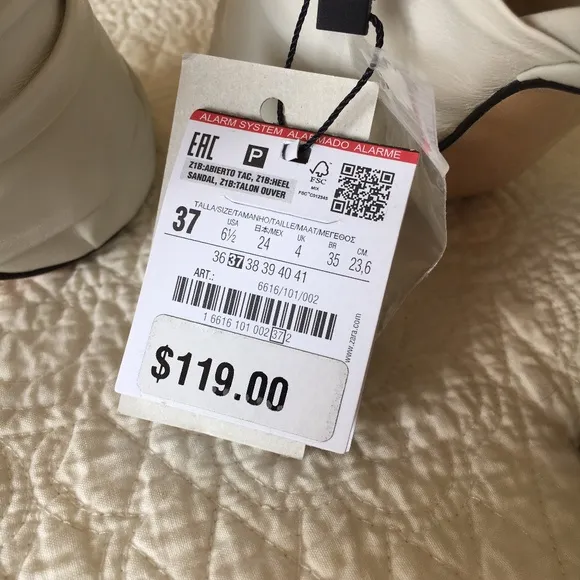 Zara Leather Sandals Heels Shoes with Bow Womens 6.5
