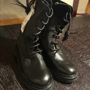Zara leather Stylish Black Kids Boots