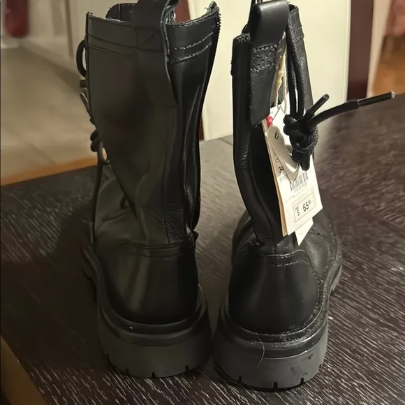 Zara leather Stylish Black Kids Boots