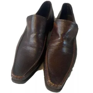 Zara Mens Leather slip on dress Shoes Loafers brown Size 9. 1i